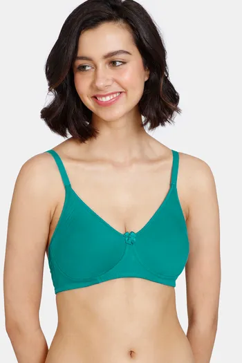 Buy Zivame Basics Double Layered Non Wired 3/4th Coverage T-Shirt Bra - Harbour Blue